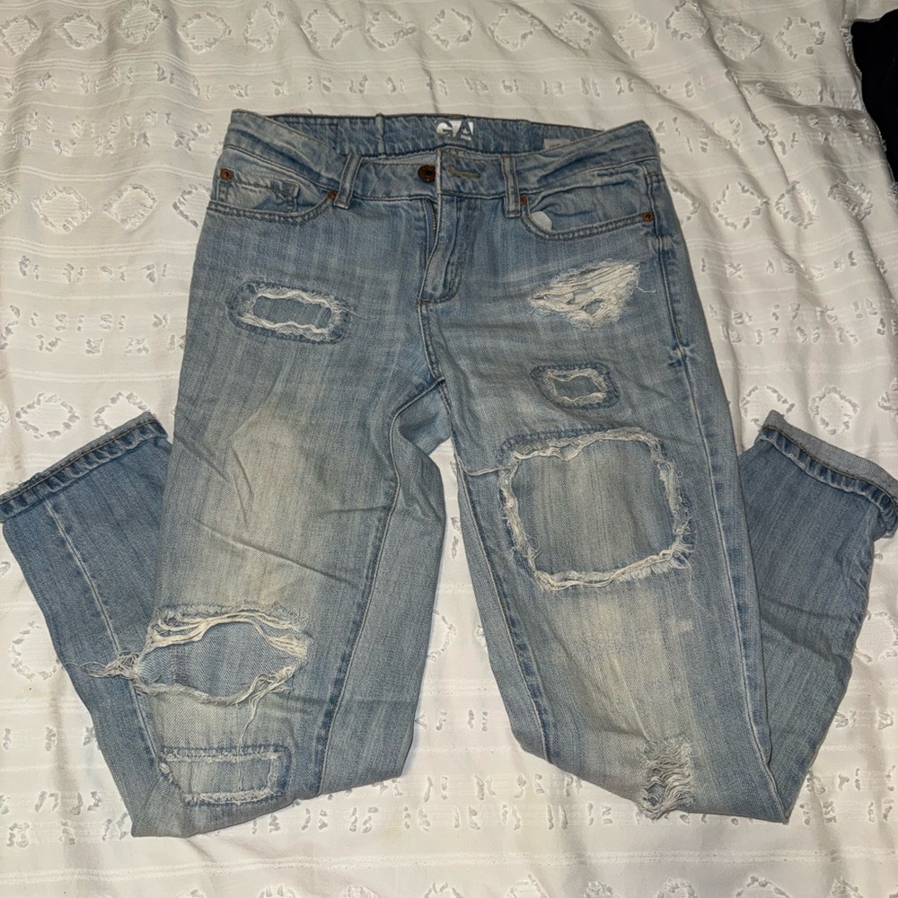 Garage Patch Distressed Light Blue Jeans